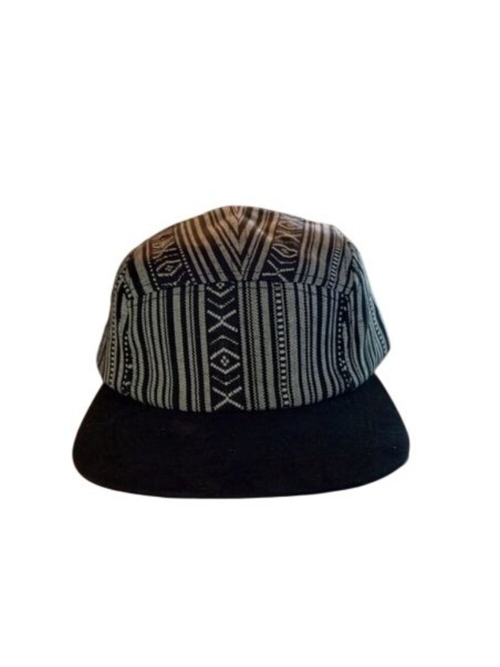 Hatphile Black & White 5 Panel Adjustable Hat